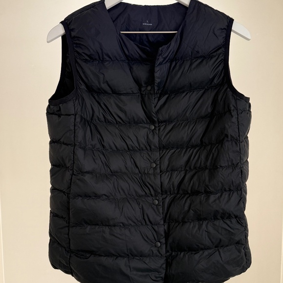 Muji Jackets & Blazers - Muji down puffer layering travel vest minimalist lightweight black size large